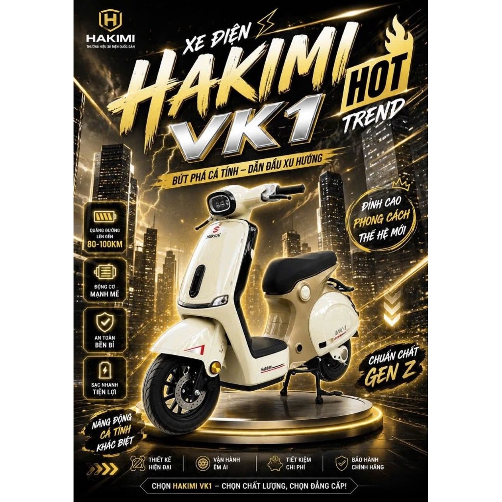 XE ĐIỆN 2 BÁNH HAKIMI VK _ 1