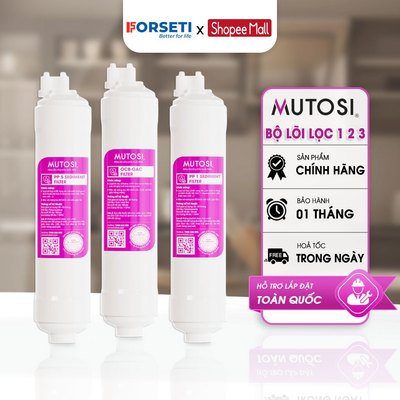Bộ 3 Lõi Lọc Thô Mutosi 123 Chính Hãng - Lõi Đúc Cắm Nhanh Cho Máy RO Mutosi, Sunhouse, Kangaroo,...