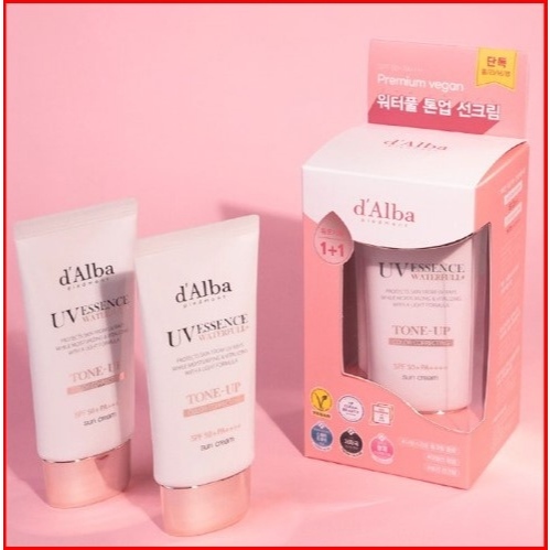 Set kem chống nắng Dalba Hồng 50ml+50ml nâng tone da trắng sáng, bảo vệ da khỏi ánh nắng mặt trời