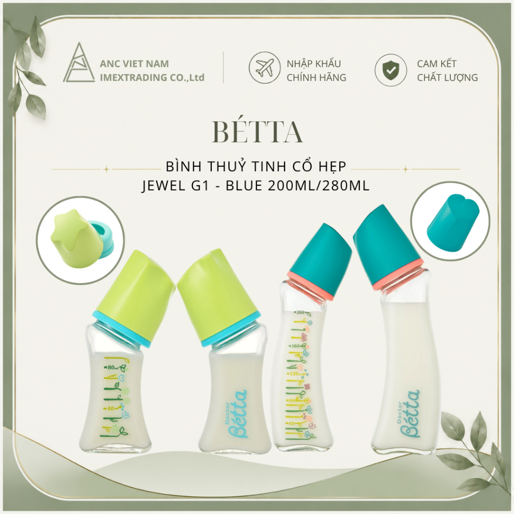Bình bảo quản sữa Betta cổ hẹp Brain GF4 / GF5 - FLOWER 80ml/200ml