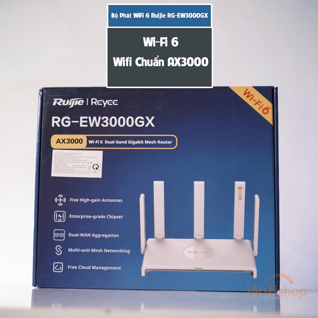 [ Router Wifi ] Bộ Phát WiFi 6 Ruijie RG-EW3000GX - Wifi Chuẩn AX3000