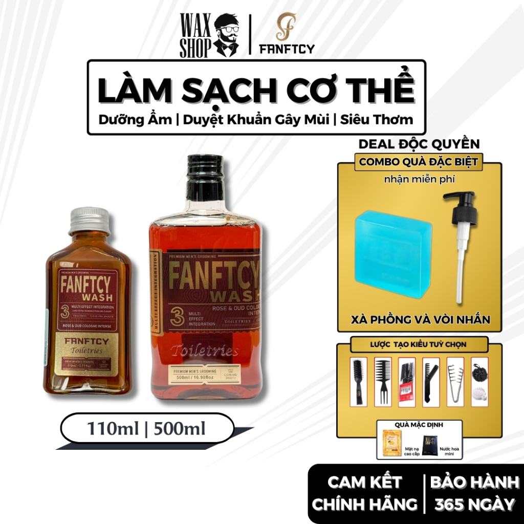Sữa tắm Fanftcy Wash Rose & Oud Cologne Intense 110ml | 500ml cao cấp chính hãng