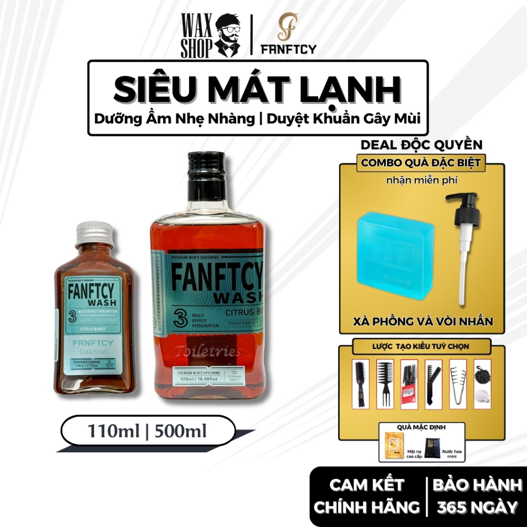 Sữa tắm nam Fanftcy Wash Citrus Burs 110ml | 500ml cao cấp chính hãng