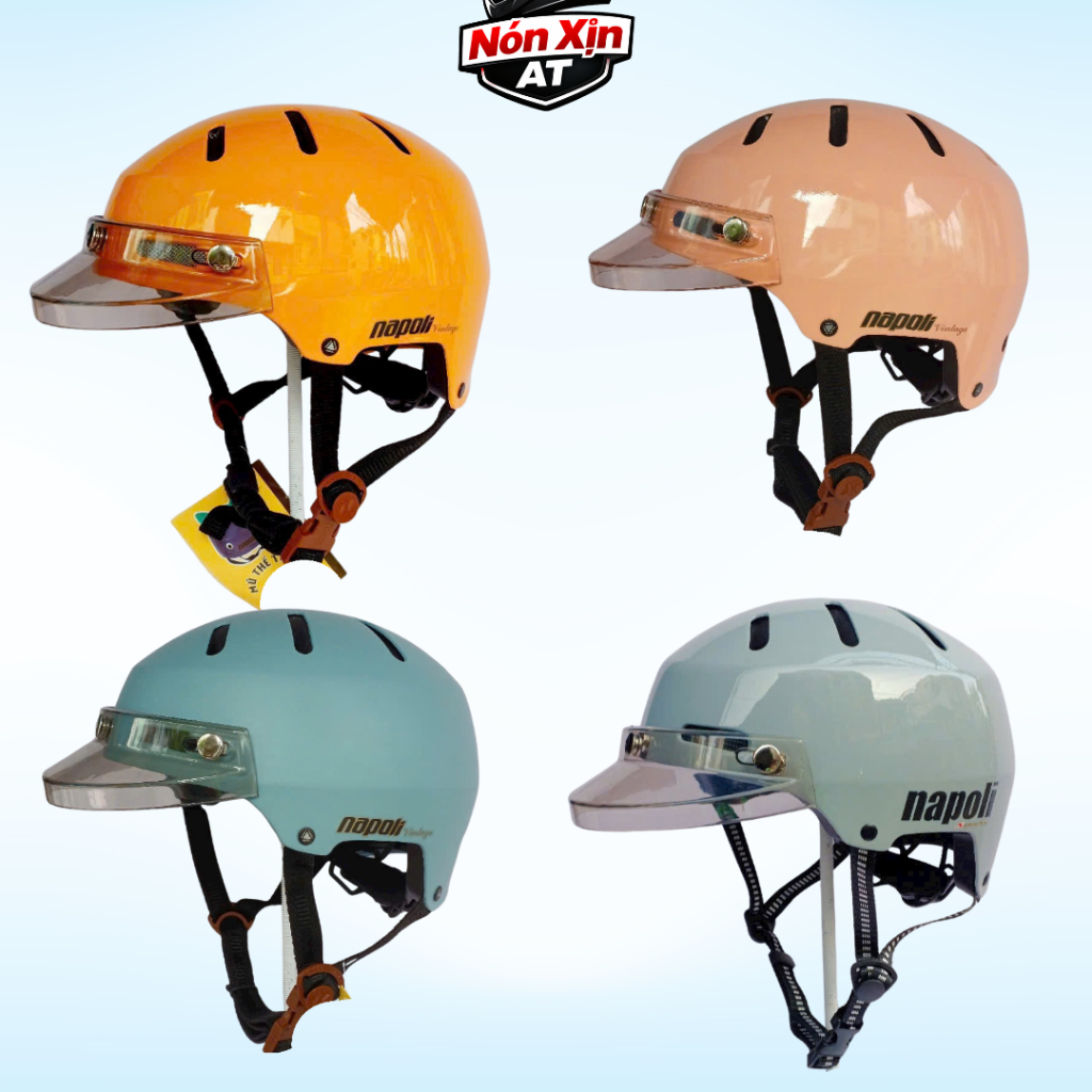 Mũ Bảo Hiểm Napoli Chính Hãng Nửa Đầu - Phong Cách Xe Đạp Lưỡi Trai POC05