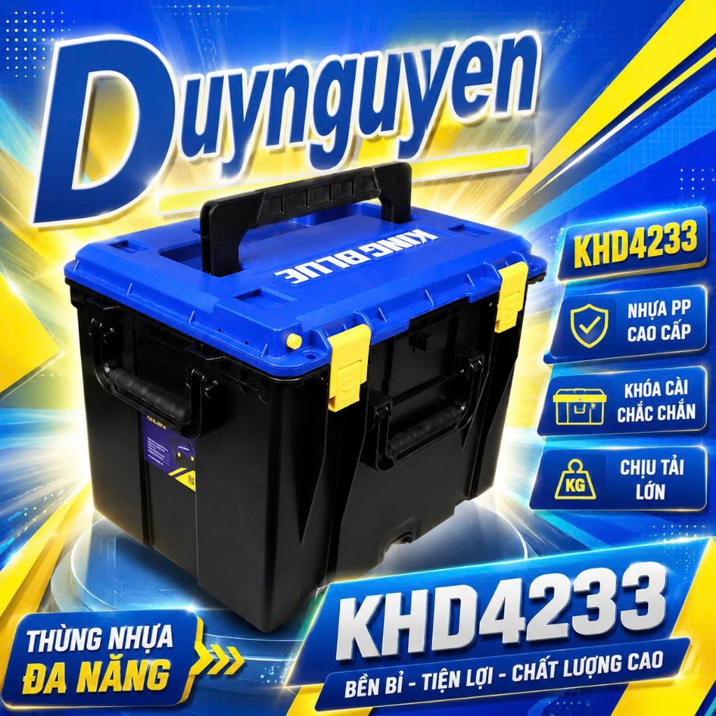 THÙNG ĐỒ NGHỀ KINGBLUE KHD20 / KHD4216 / KHD4233 - Nhựa ABS cao cấp, Chống nước, Chống va đậ.p, Hàng