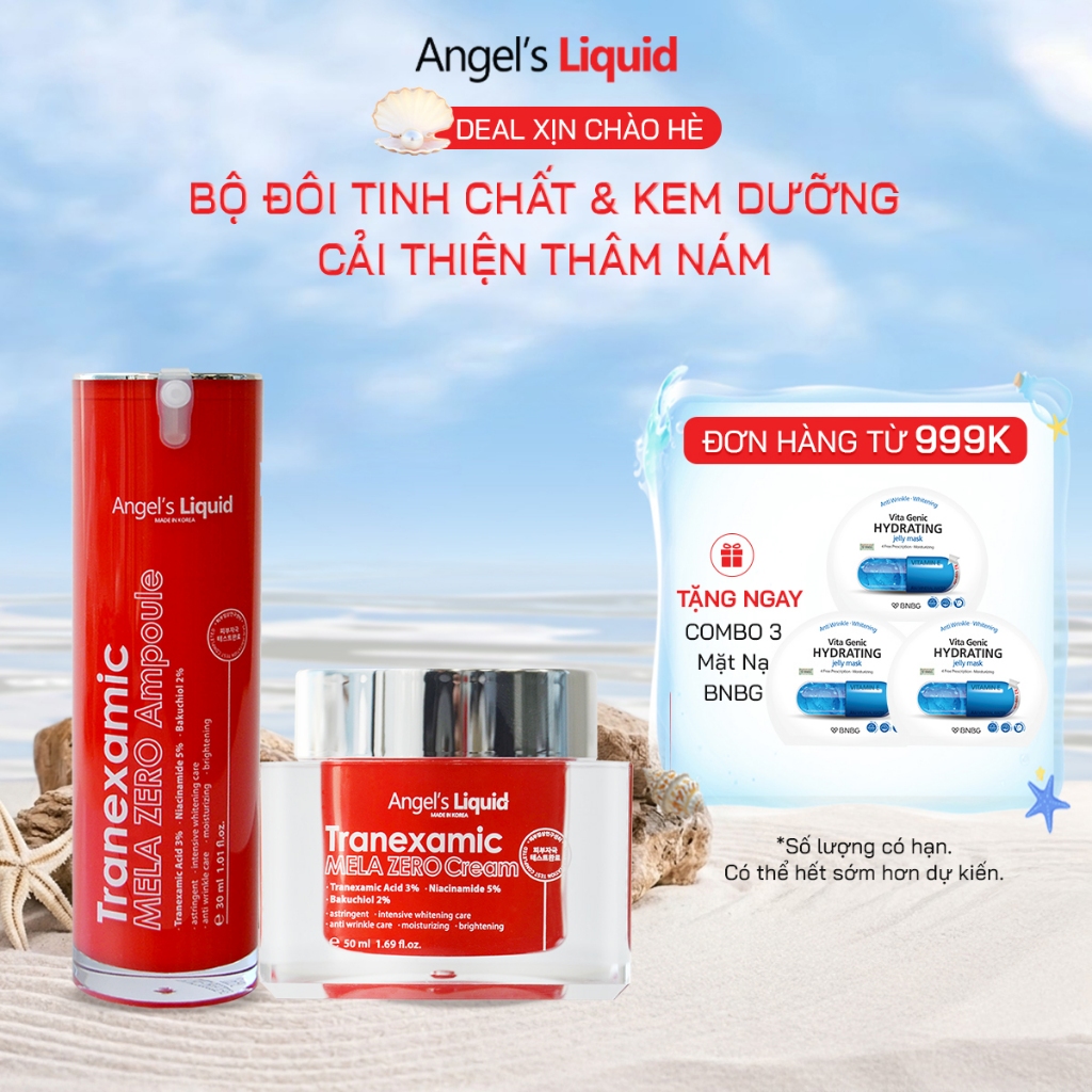 [Angel's Liquid] Bộ Đôi Serum & Kem Dưỡng Tranexamic Acid Mela Zero Ampoule 30ml & Cream 50ml (ĐỎ)