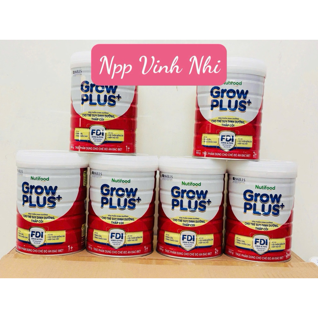 Sữa NutiFood Grow Plus đỏ cho trẻ từ 1 tuổi 900g MẪU MỚI