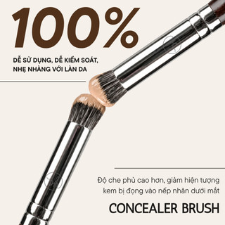 Cọ Che Khuyết Điểm Đầu Xéo Dễ Tán Kem Mắt Che Mụn Thâm BH Cosmetics Concealer Brush BH308
