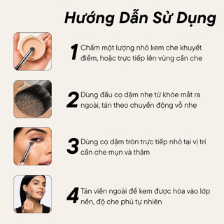 Cọ Che Khuyết Điểm Đầu Xéo Dễ Tán Kem Mắt Che Mụn Thâm BH Cosmetics Concealer Brush BH308