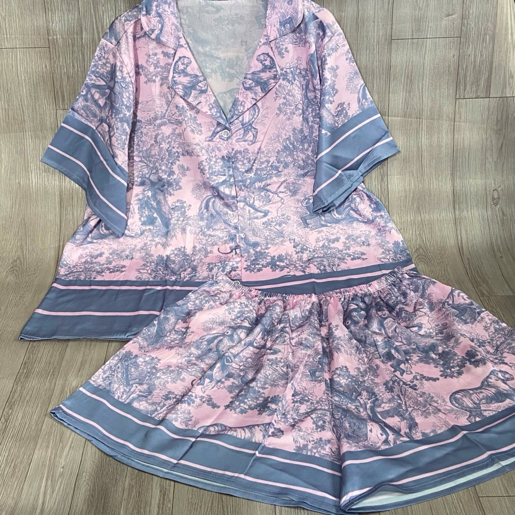 (Bigsize) Đồ Bộ Lụa Tiểu Thư Cao Cấp - Chất vải rũ mượt, cực mát