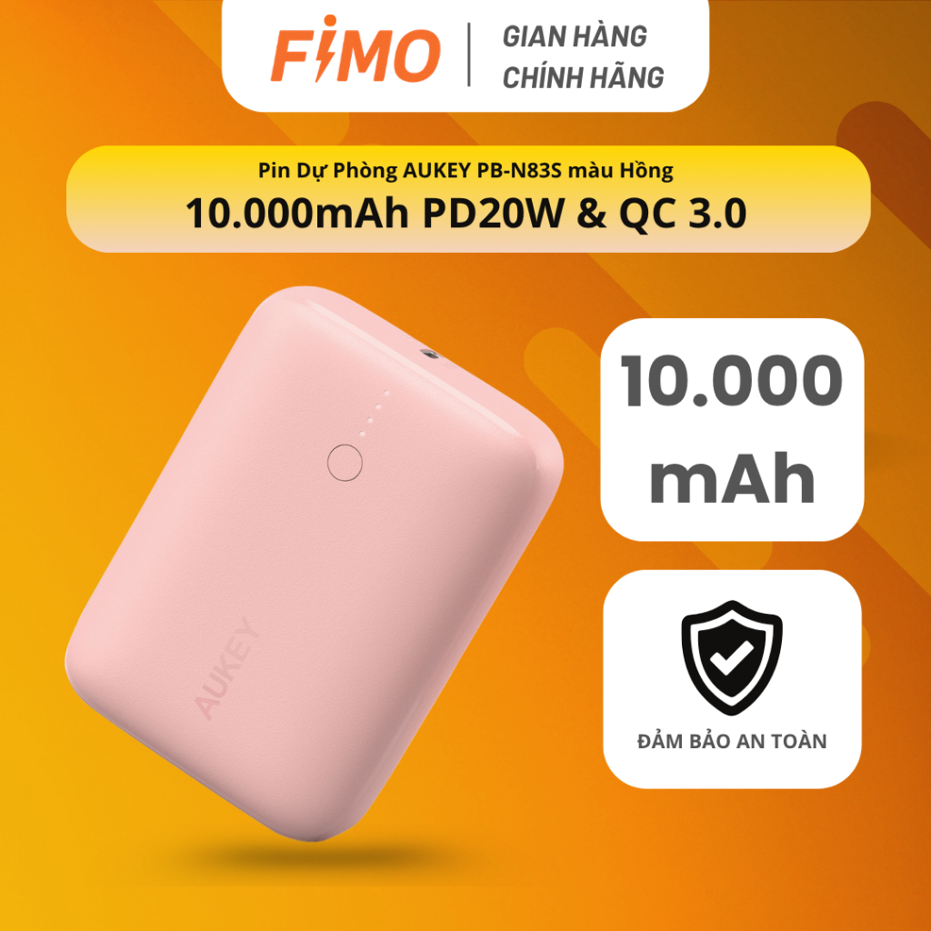 [Hỏa tốc HCM] Pin Sạc Dự Phòng Aukey PB-N83S 10000mAh PD 20W | Chính Hãng FIMO