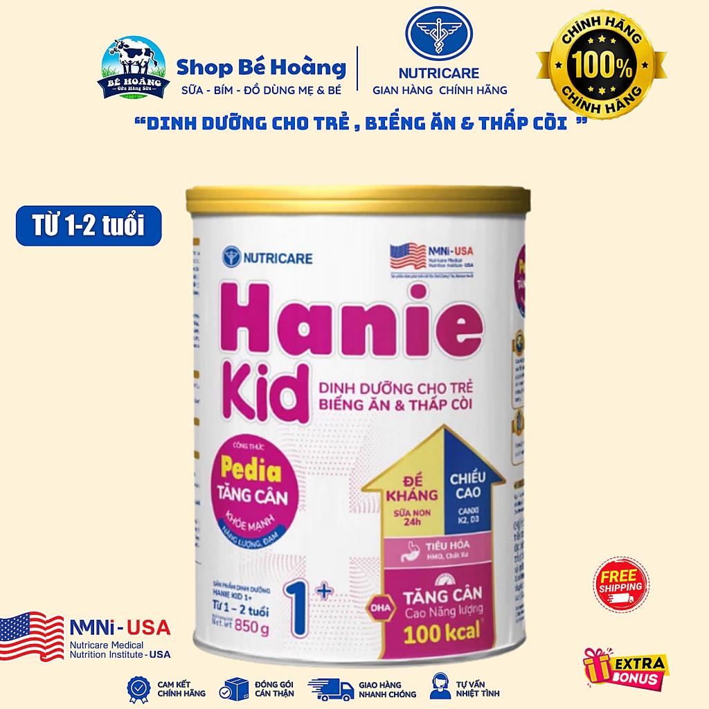 Sữa Nutricare Hanie Kid 1+ 800g tăng cân , tiêu hóa 1-2 tuổi