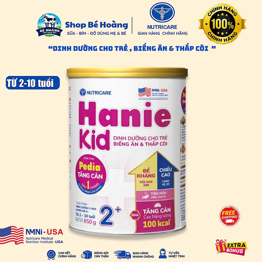 Sữa Nutricare Hanie Kid 2+ 800g tăng cân , tiêu hóa trên 2 tuổi