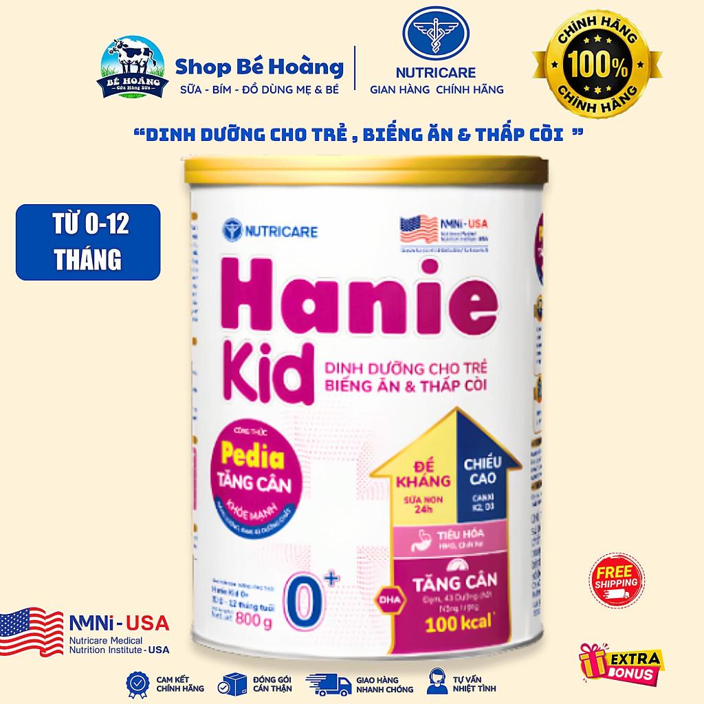 Sữa Nutricare Hanie Kid 0+ 800g tăng cân , tiêu hóa 0-12 tháng