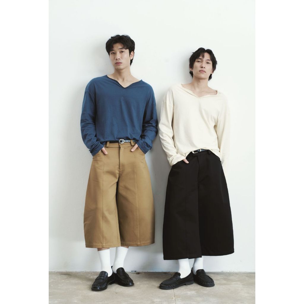 Áo thun dài tay cổ V - WOOD ELEMENT | BLANCE LONG SLEEVE chất cotton linen mỏng nhẹ