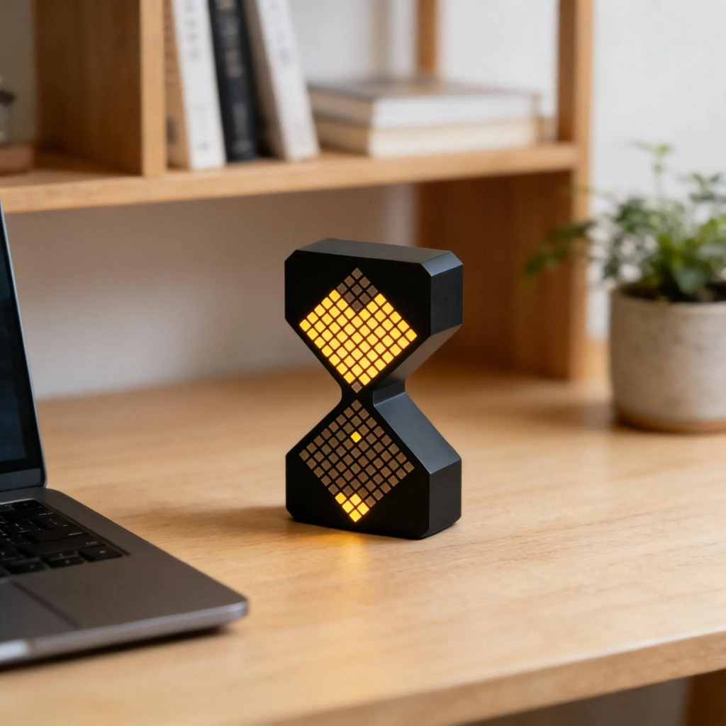 Geometric LED Music Rhythm Light - Sound Reactive Pixel Visualizer for Cyberpunk