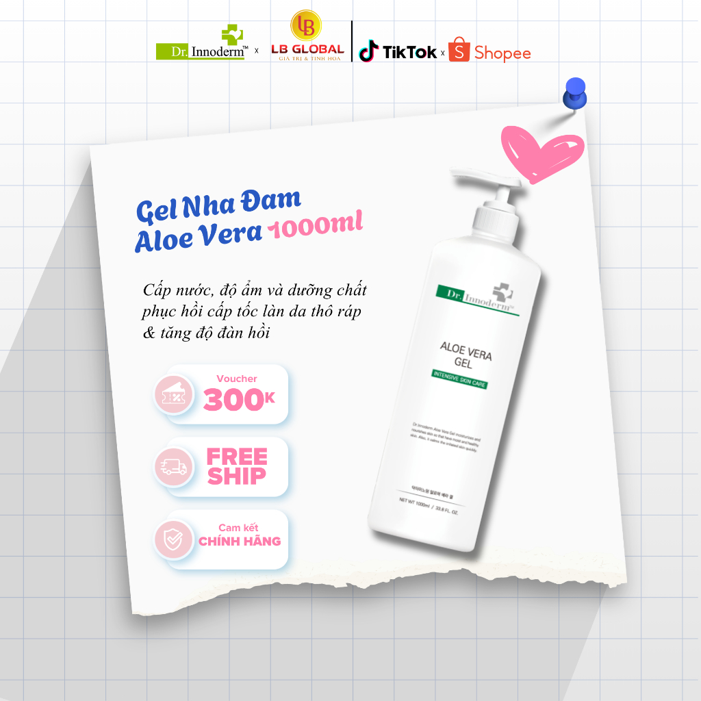 [Dr.Innoderm]_Gel Nha Đam_Aloe Vera Gel_Sản phẩm chính hãng_Xuất VAT 100%