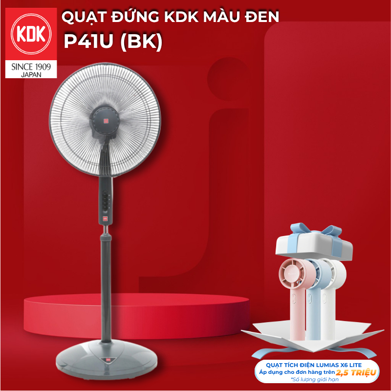 Quạt Nhật đứng KDK P41U(BK)  màu Đen - Bảo Hành Chính Hãng 2 Năm