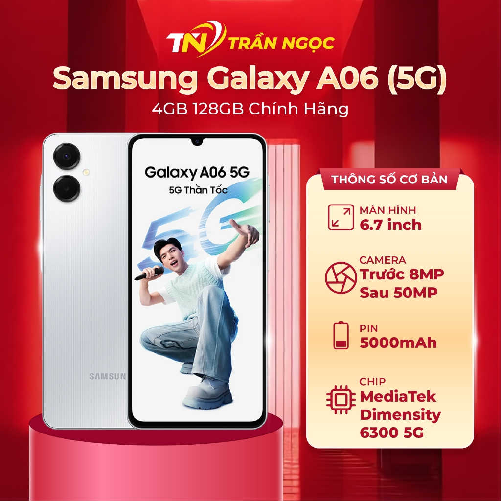 Điện thoại Samsung Galaxy A06 (5G) 4GB 128GB Chính Hãng