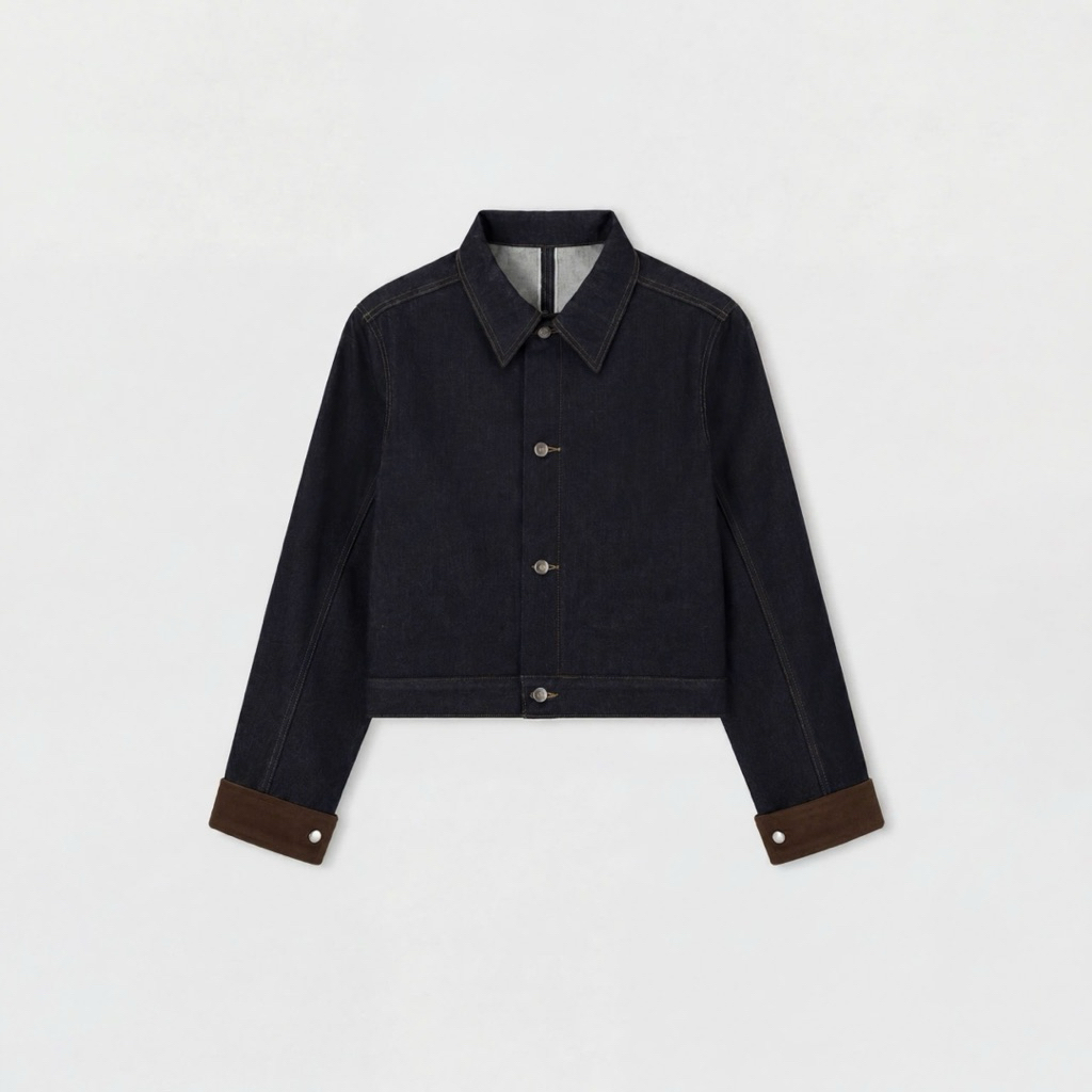 GIAN SAIGON – Áo Khoác Denim Phối Cổ Tay – Saddle Cuff Raw Selvedge Jacket - Màu Indigo