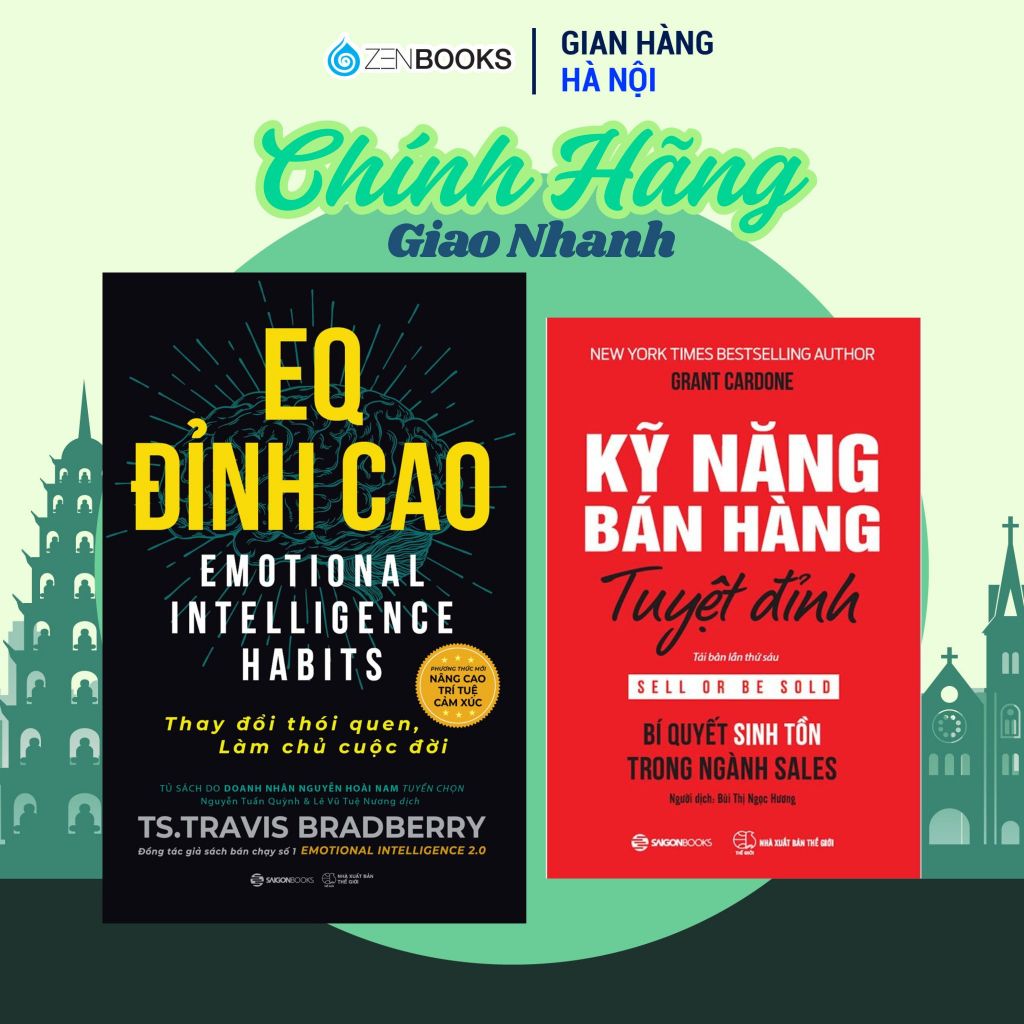 Sách - Combo Đỉnh Cao Bán Hàng Với EQ: EQ Đỉnh Cao + Kỹ Năng Bán Hàng Tuyệt Đỉnh - Saigonbooks