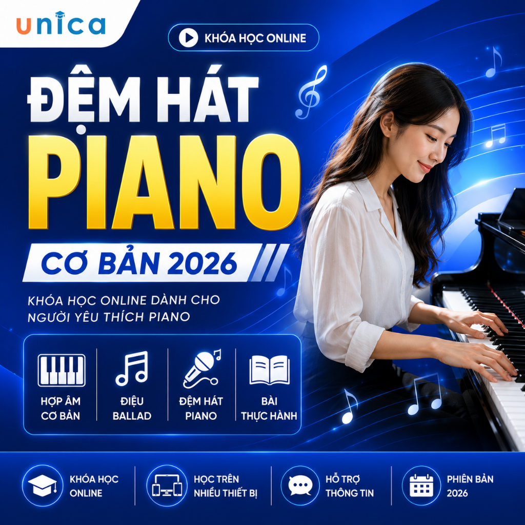 Khóa học  Đệm Hát Piano - Khóa học Online - Học viện Unica