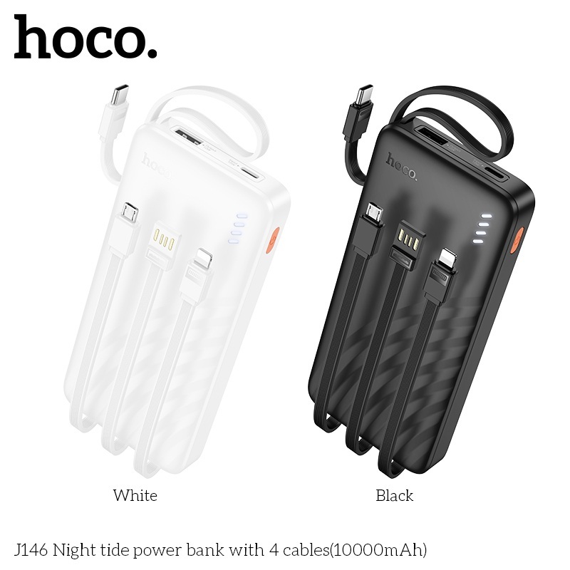 Pin Sạc Dự Phòng Hoco J146 10000mAh Kèm 4 cáp sạc, 2 Input, 4 Output, Max 2A