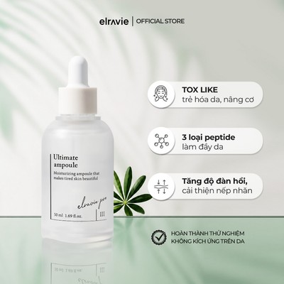 Tinh Chất Cấp Ẩm Hỗ Trợ Cải Thiện Nếp Nhăn Và Tăng Đàn Hồi Cho Da Elravie Pro Ultimate Ampoule 50ml