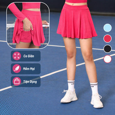 Chân Váy Xòe LV25S04F713 Livan 2 Lớp, Co Giãn Thoải Mái Vận Động Chơi Tennis, Pickle Ball, Golf