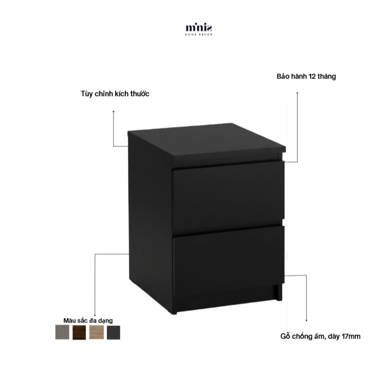 Tủ Kệ Đầu Giường Gỗ MN-TAB-17