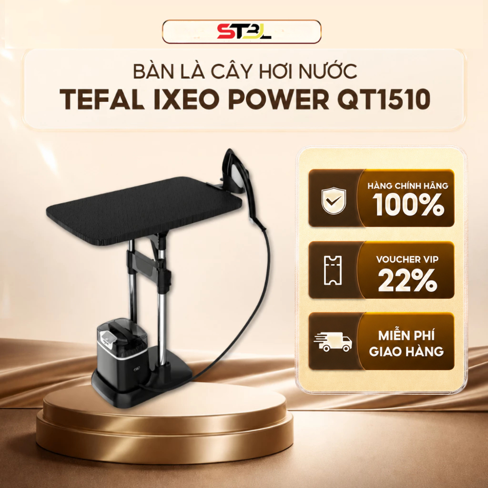 Bàn là cây hơi nước Tefal Ixeo All in One QT1510 Chính Hãng, công nghệ hơi nước mạnh, làm phẳng nhan