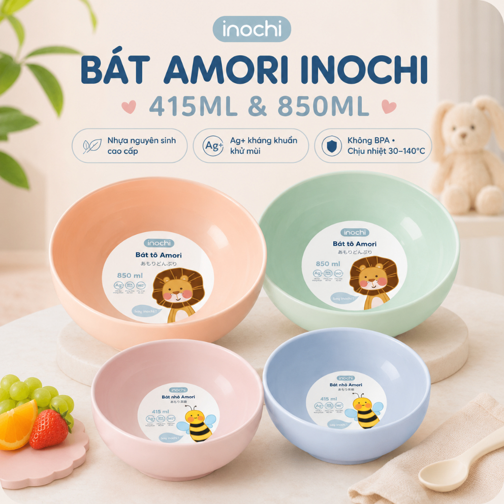 Bát Nhựa Amori - Inochi: Sang Trọng, An Toàn, Tiện Dụng Cho Mọi Bữa Ăn 🍽️✨