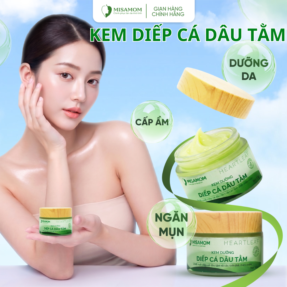 Kem diếp cá dâu tằm Misamom - Hỗ trợ giảm mụn - Dưỡng ẩm da - Ngừa Thâm Sạm