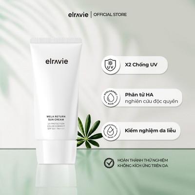 [NÂNG TONE] Kem Chống Nắng Phổ Rộng Và Hỗ Trợ Dưỡng Sáng Da Elravie Mela Return Sun Cream SPF50+ PA++++ 50ml