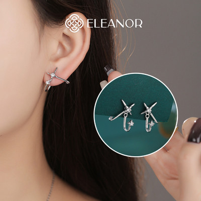 Bông tai nữ chuôi bạc 925 Eleanor Accessories ngôi sao đính đá phụ kiện trang sức khuyên tai 11865