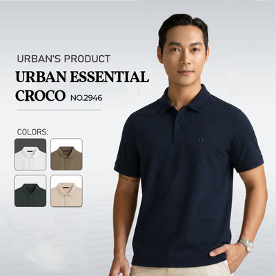 Áo polo nam trơn URBAN vải cá sấu TC cao cấp dệt thoáng khí co giãn tốt, form chuẩn nam tính NO.2946