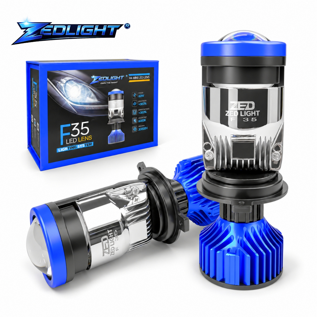 Đèn LED Bi Cầu F35 ZED LIGHT - 60W 12.24V/DC Chân H4 Lắp Zin Xe Máy, Ô Tô