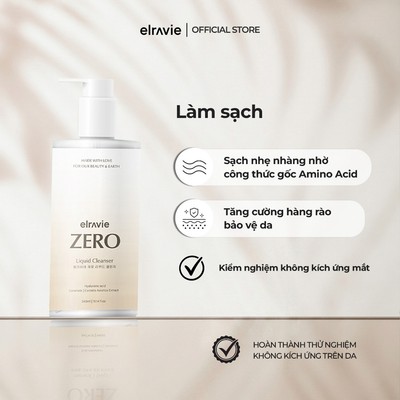 Sữa rửa mặt thuần chay Elravie Zero Liquid Cleanser 300ml