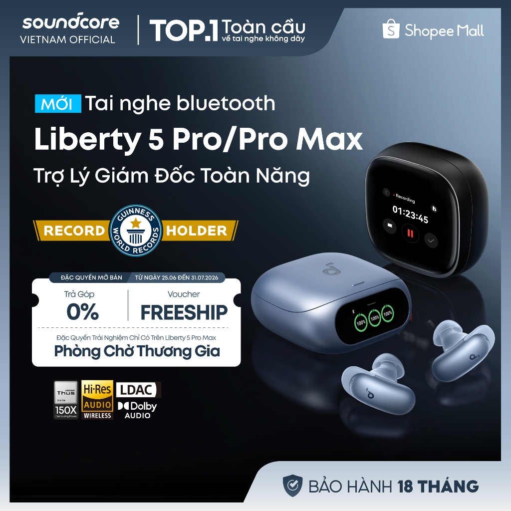 [MỚI RA MẮT] Tai nghe không dây Soundcore Liberty 5 Pro / Pro Max | Trợ lý ghi chú AI | Hệ thống đàm thoại 10 cảm biến | BigBuy360 - bigbuy360.vn