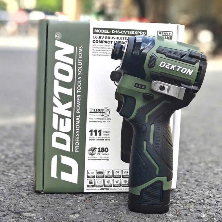 CHUYÊN VÍT 16,8V DEKTON  D16-CV180PRO  - Motor Brushless - Lực Siết 180Nm - Điều Tốc Vô Cấp