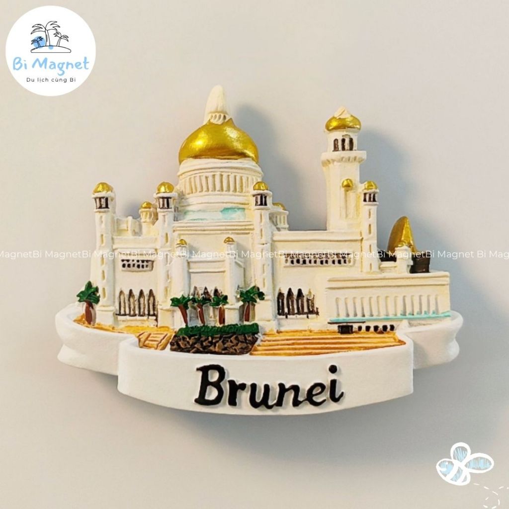 [SẴN] Magnet nam châm Brunei Nhà thờ Sultan dán tủ lạnh du lịch Đông Nam Á
