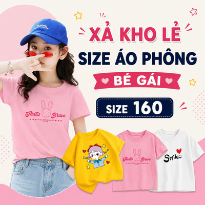[XẢ KHO SIZE 160] Áo phông cho bé gái - Quần áo trẻ em từ 35-40kg - Loza Kids XA010