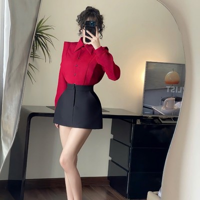Set áo tay dài kèm chân váy A thời trang Callene (L3029)