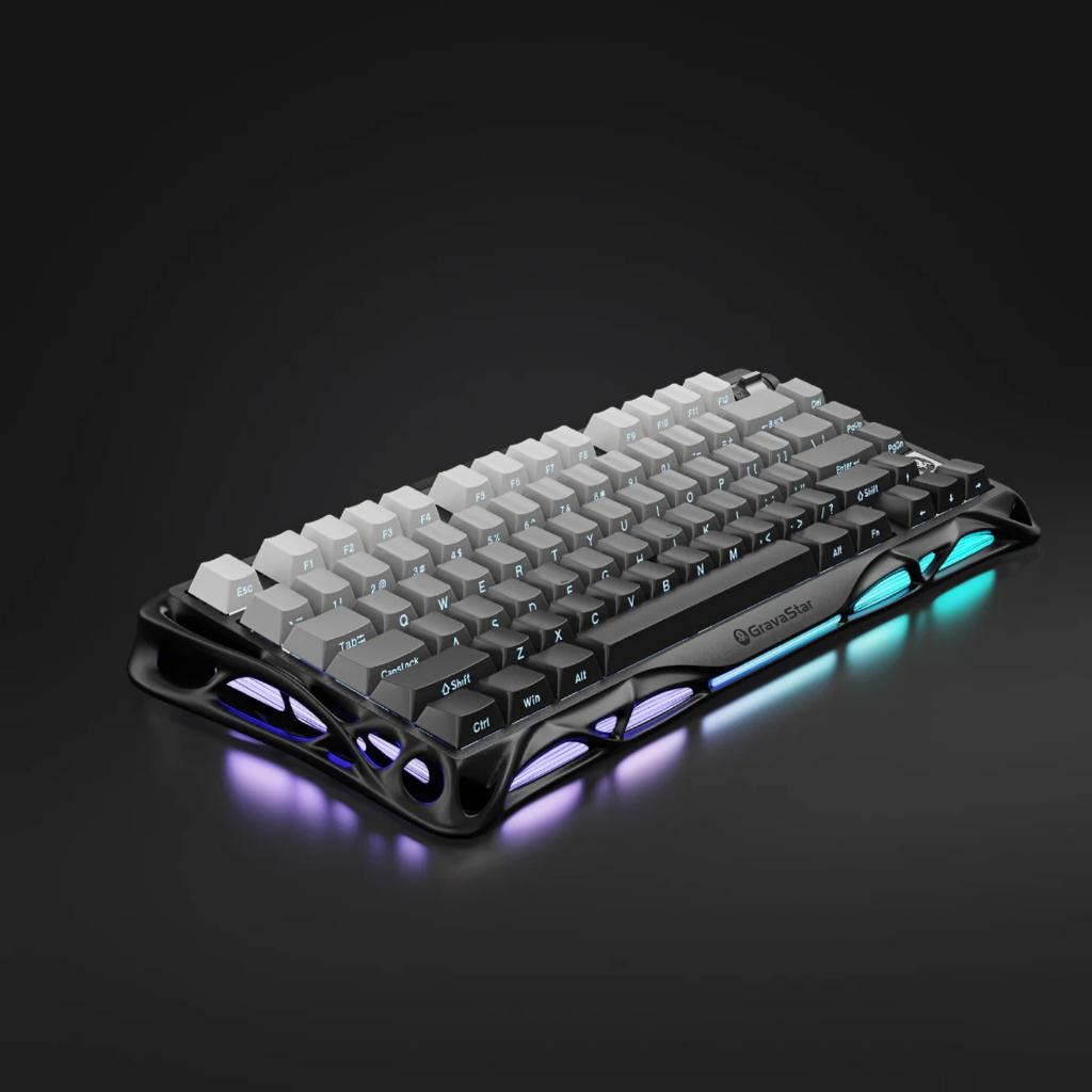 Bàn Phím Cơ GravaStar Mercury K1 Gradient Black RGB Wireless 3 Mode Hot Swap Gaming Keyboard 75%