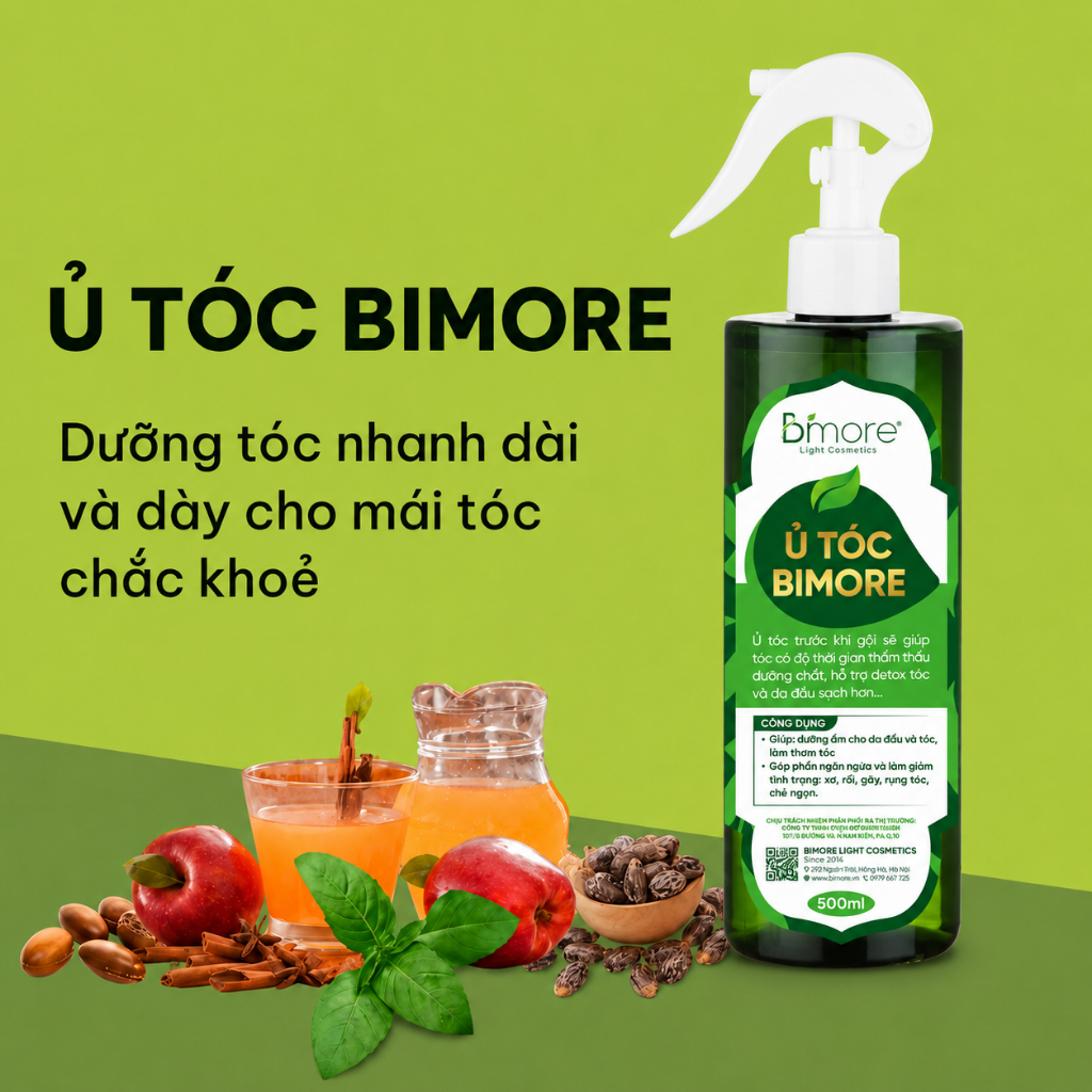 Dầu Ủ Tóc Bimore Giúp Dưỡng Tóc Mọc Nhanh Dài Chắc Khỏe 500ml