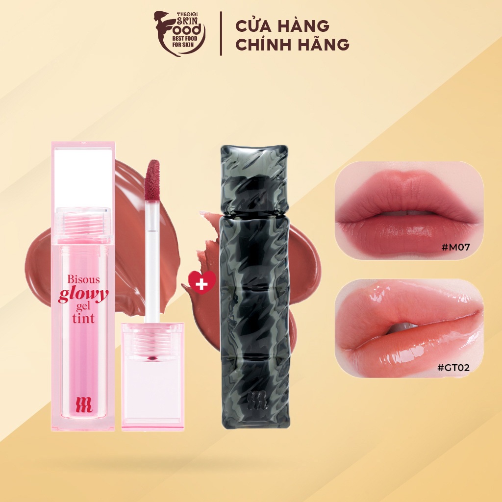 Combo Son Merzy Bisous Glowy Gel Tint/The Watery Dew Tint/ Merzy Noir In The Mellow Tint/Pufer Velve