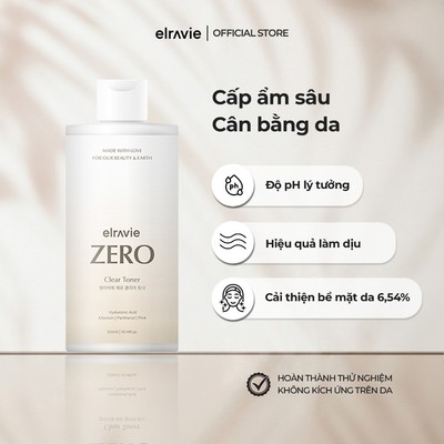 Nước cân bằng thuần chay Elravie Zero Clear Toner 300ml