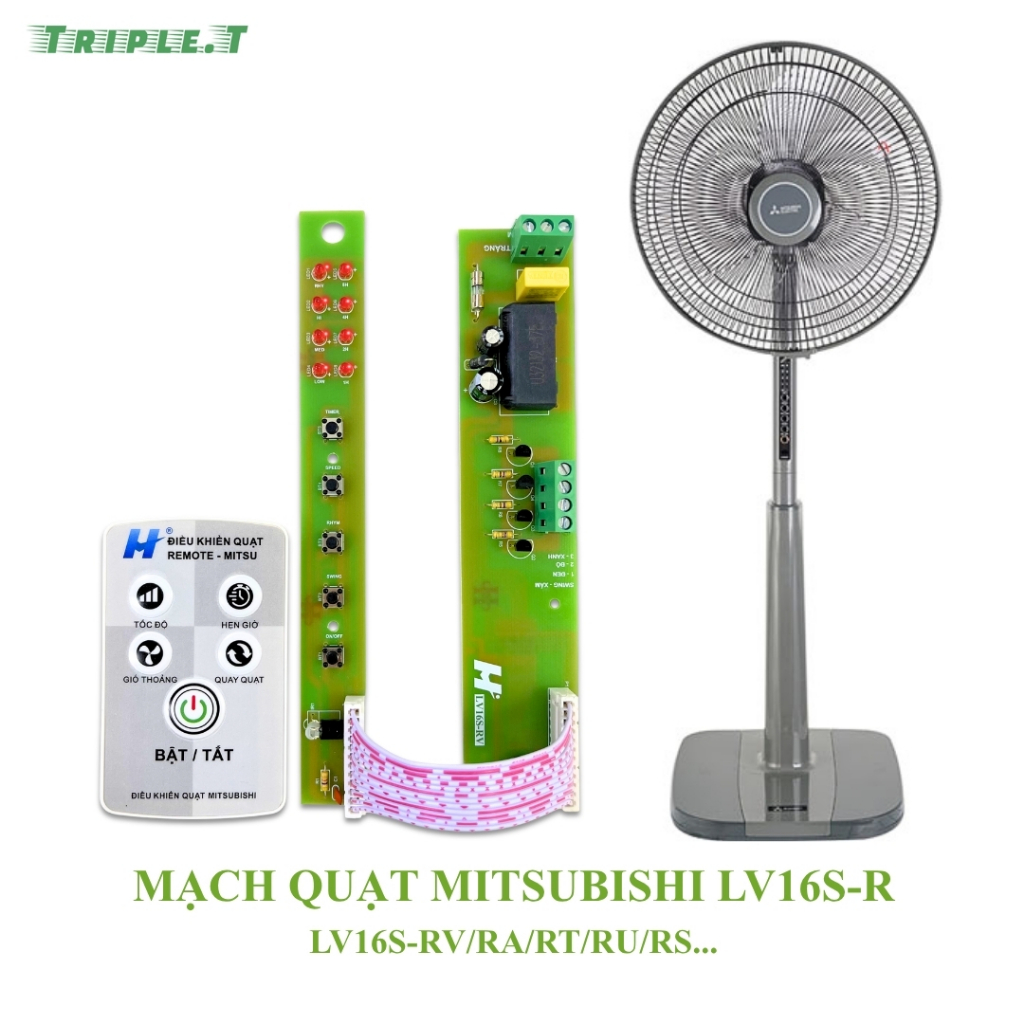 Mạch quạt cây Mitsubishi LV16S-RV/RA/RT/RU,.... thay thế sửa chữa quạt Mitsubishi đời mới