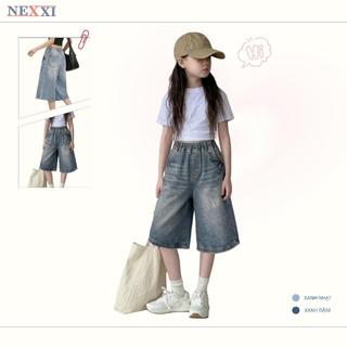 Quần Jean Lững Ngố Bé Gái NEXXI,Form Rộng Lưng Thun Co Giãn – Quần Baggy Jean Ống Suông Thời Trang Cá Tính