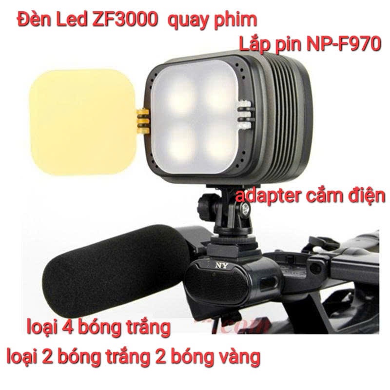 Đèn Led T6C, Zifon Videolight ZF3000 (kg pin kg sạc) Giải Pháp Chiếu Sáng Hoàn Hảo để Quay Phim